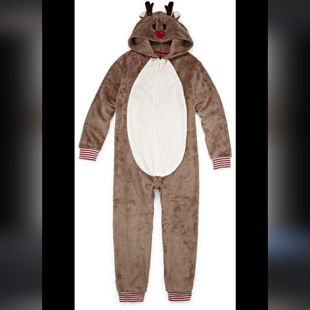 North Pole Size Large Reindeer Pajamas Unisex